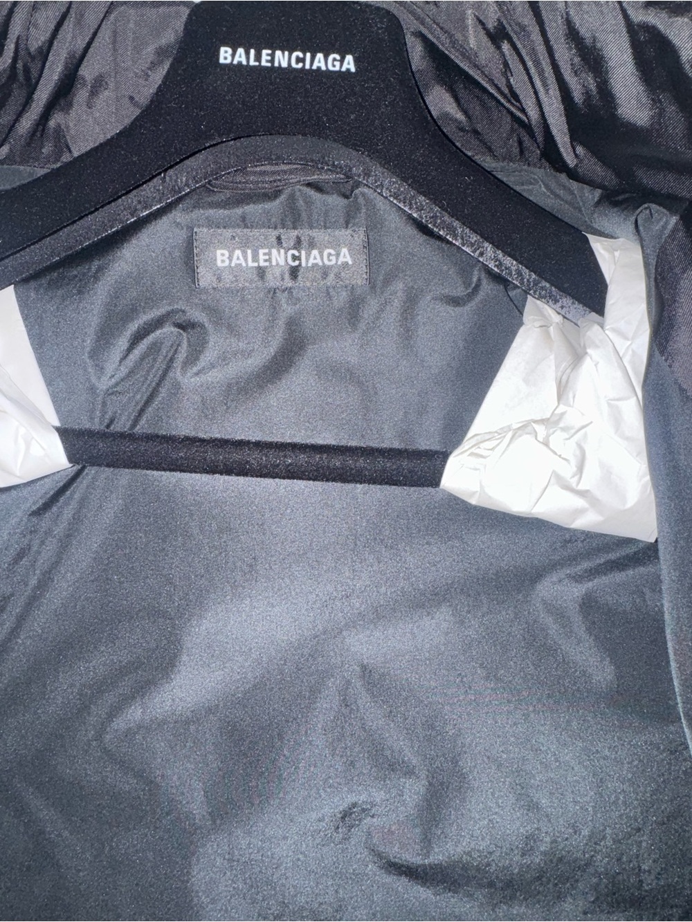 Balenciaga Black Men's Coat Lined Interior